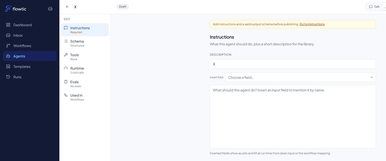 Flowtic agent editor